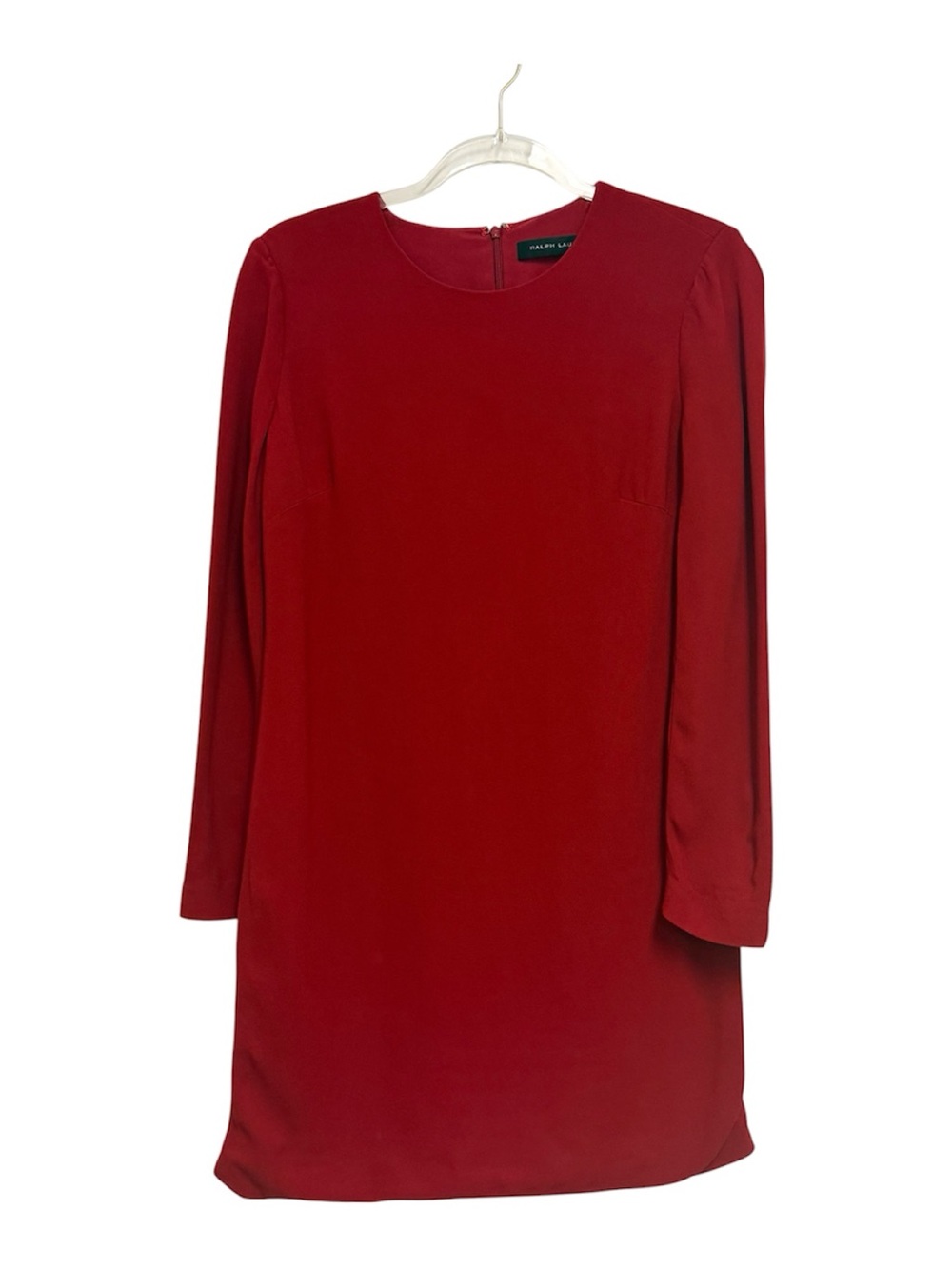 Ralph Lauren Crimson Long-Sleeve Shift Dress